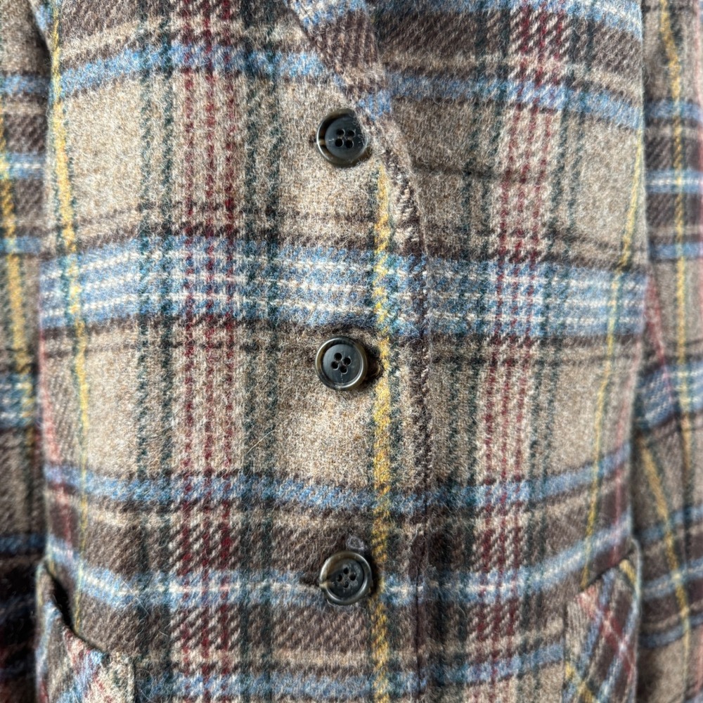 Dark Academia Preppy Heritage Vintage Wool Blend Plaid Blazer Women Size 16 - Picture 3 of 9